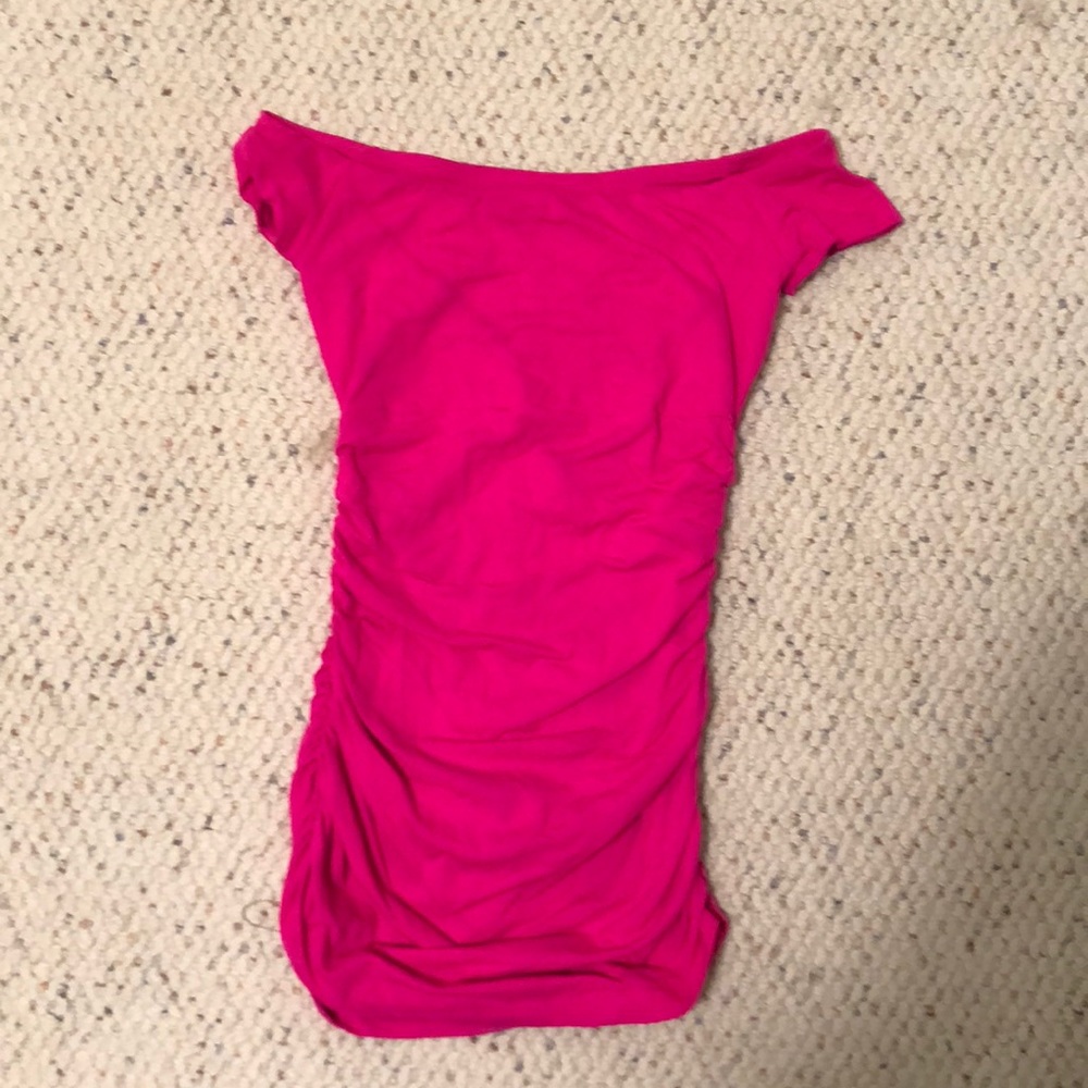 Hot pink mini dress